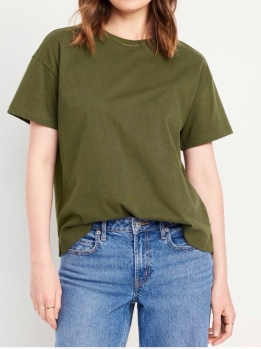Old Navy Vintage Crew Neck T-Shirt in Olive Green
